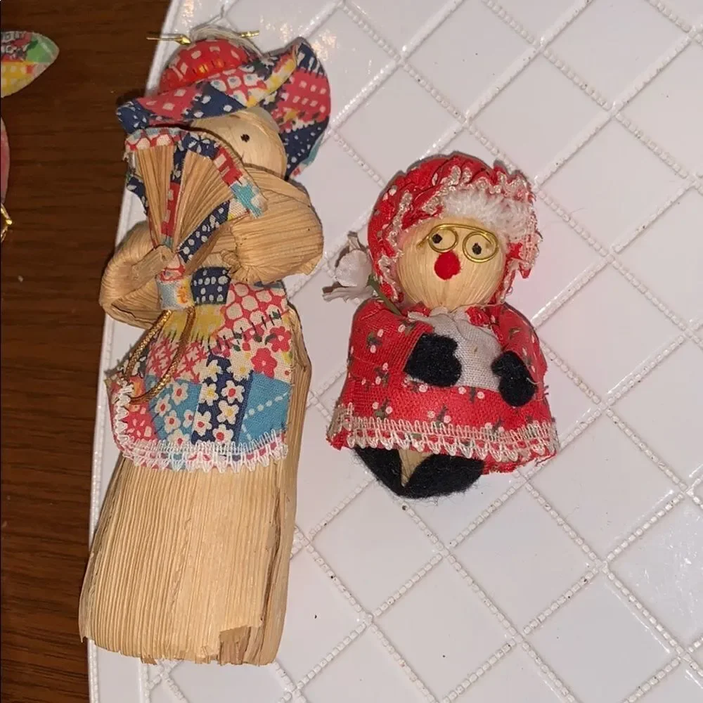 ‎9 vintage quilted/calico Christmas ornaments